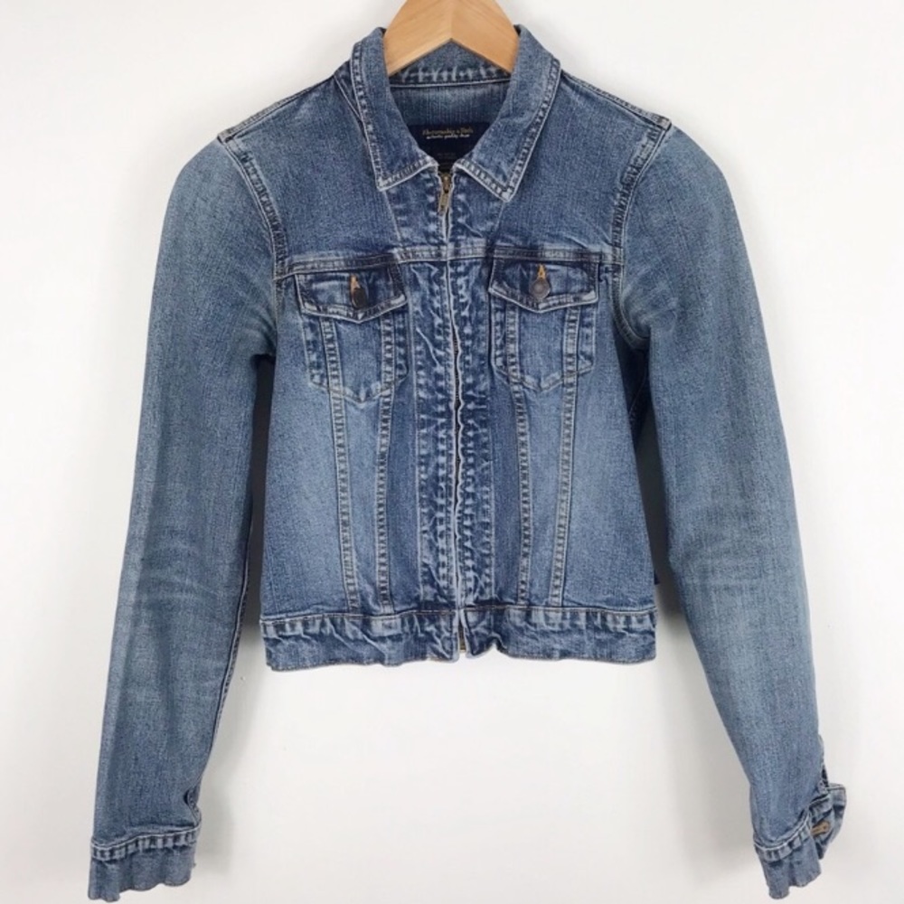 A&F Zip Up Denim Jacket - Picture 3 of 5